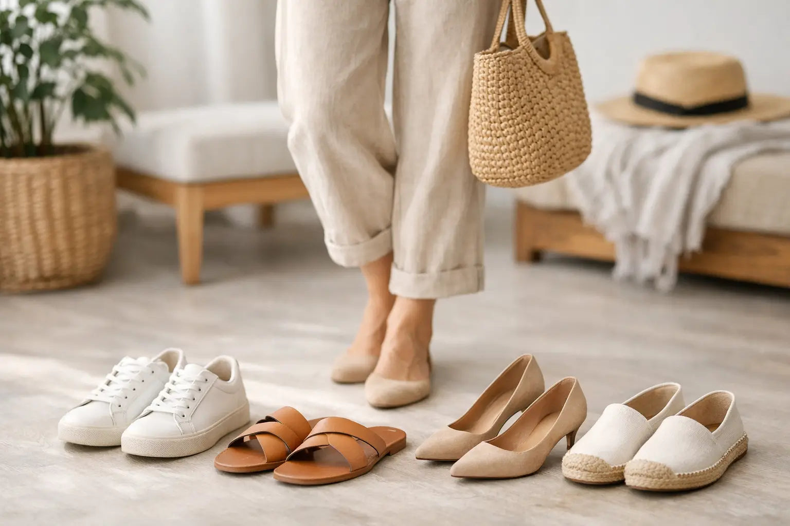 Welche Schuhe zur Leinenhose für Damen passen