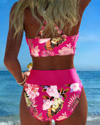 Jolina | Floral Contrast Split Bikini