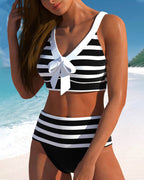 Laluna® | Gestreifter Bikini mit hoher Taille