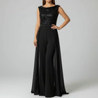 Fallon - Texturiertes Tüll Abend-Jumpsuit