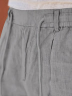 NICHOLS | WEITE LEINENHOSE MIT KORDEL