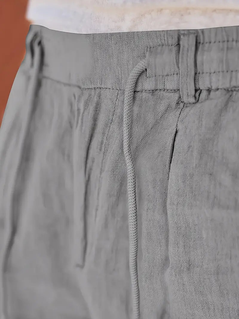 NICHOLS | WEITE LEINENHOSE MIT KORDEL