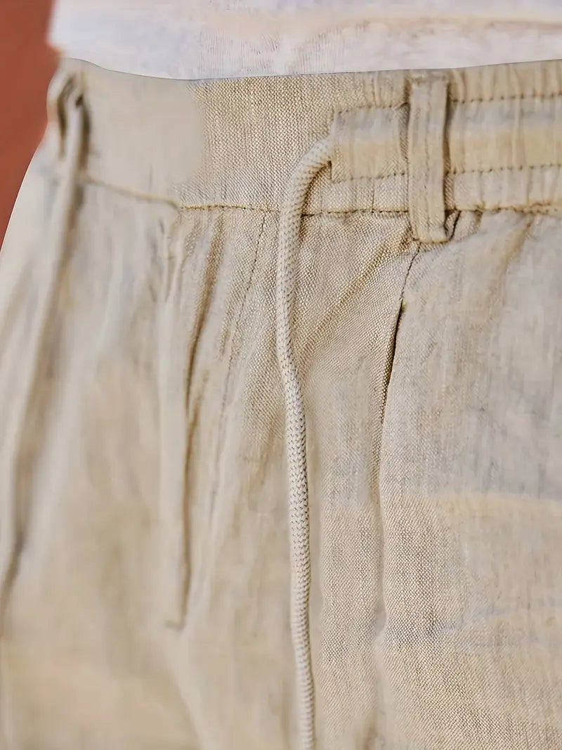 NICHOLS | WEITE LEINENHOSE MIT KORDEL