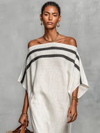 Sophie | Leinen Off-Shoulder Maxikleid