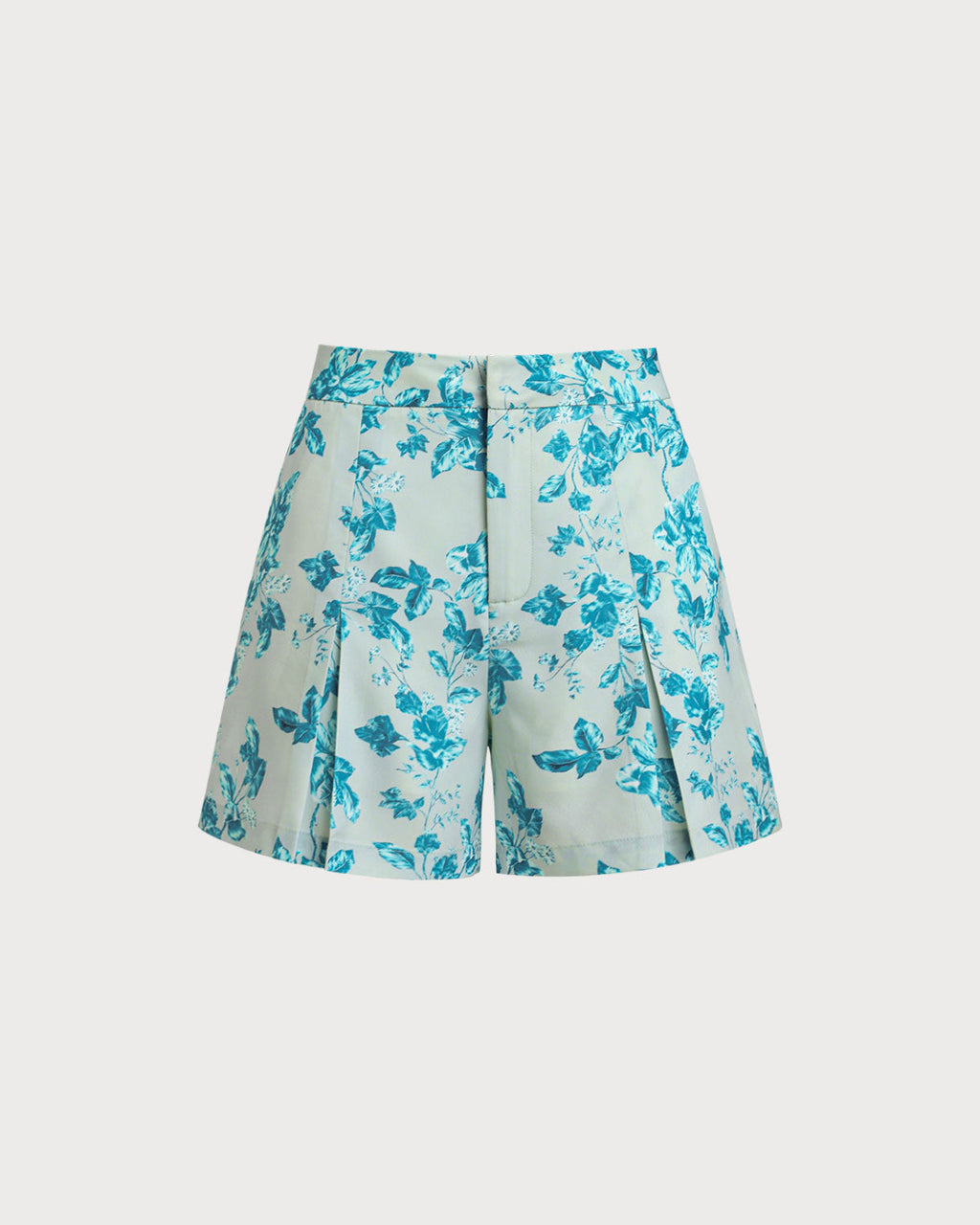 Floral Print Blue Pocket Shorts