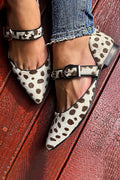 BALLETTSCHUHE MIT ANIMALPRINT UND RIEGELN