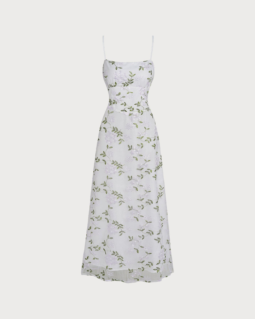 White Floral Maxi Dress with Slip Design