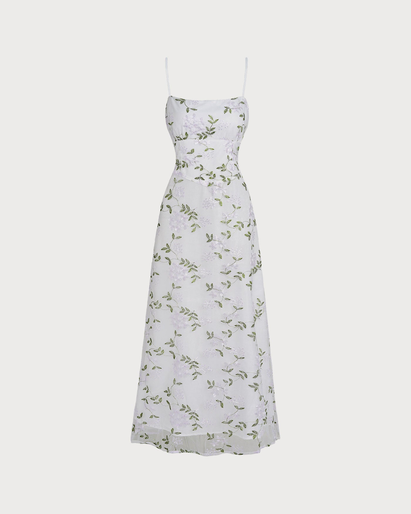 White Floral Maxi Dress with Slip Design