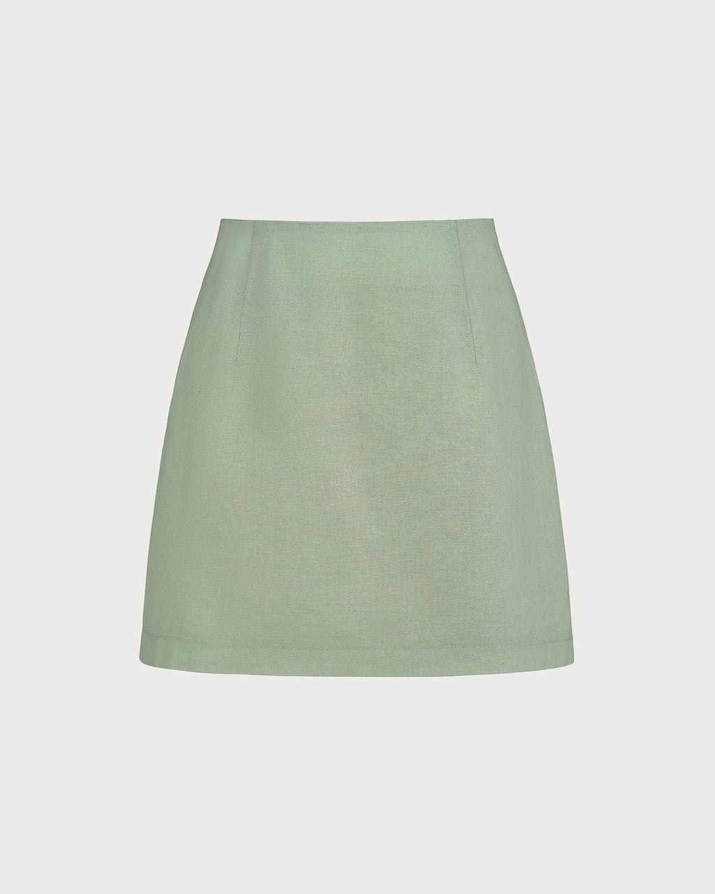 Solid Green A-Line Mini Skirt