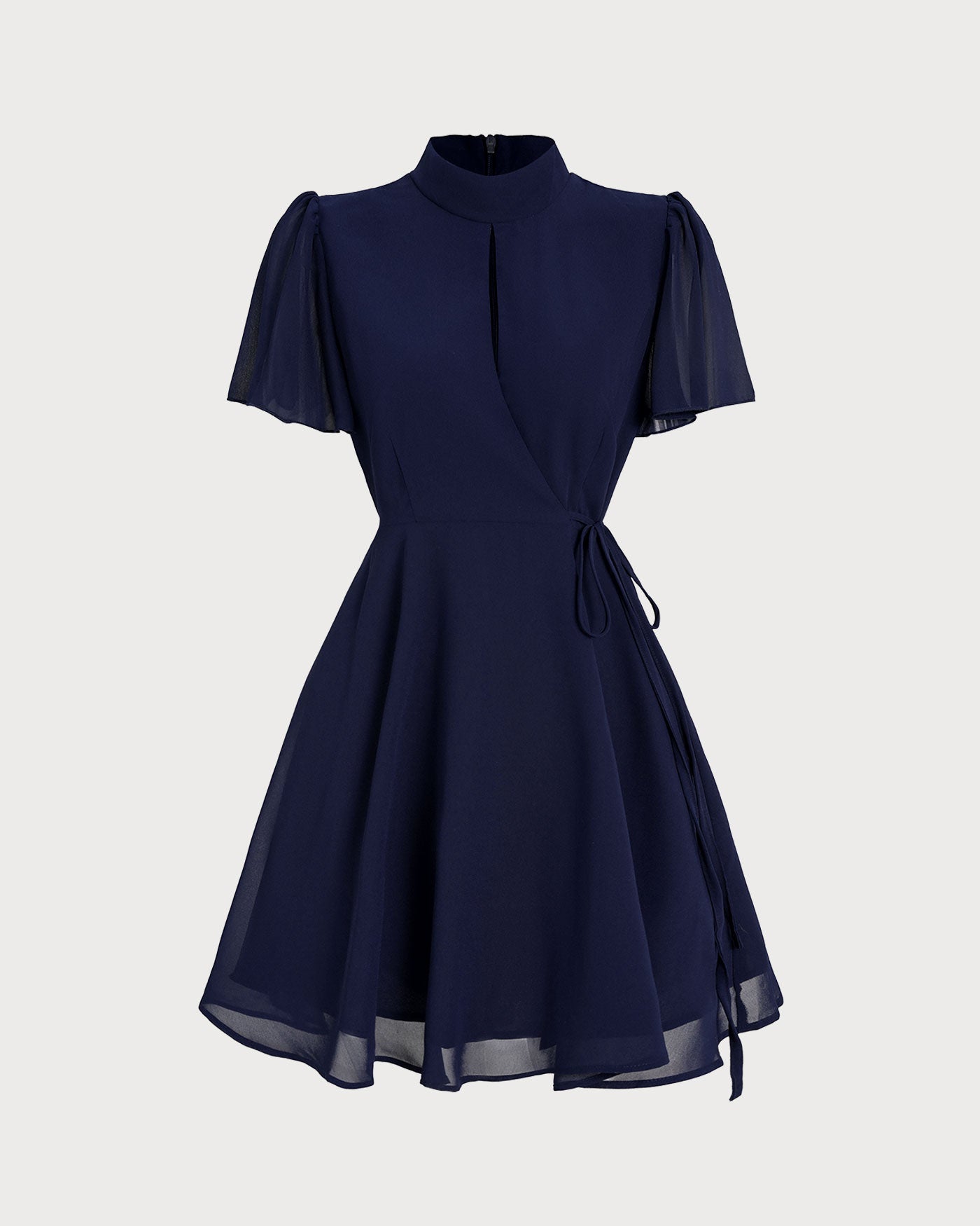 Mini Dress with Blue Butterfly Sleeves