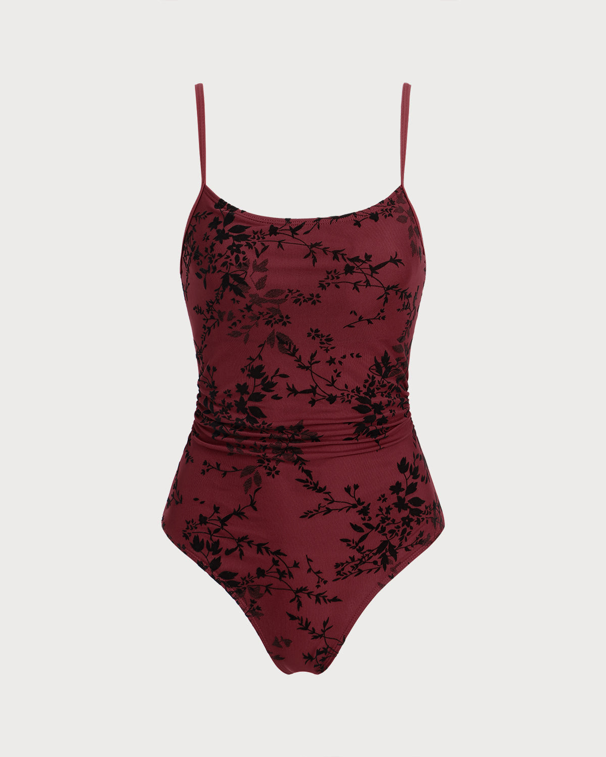 Crimson Floral One-Piece Swimsuit