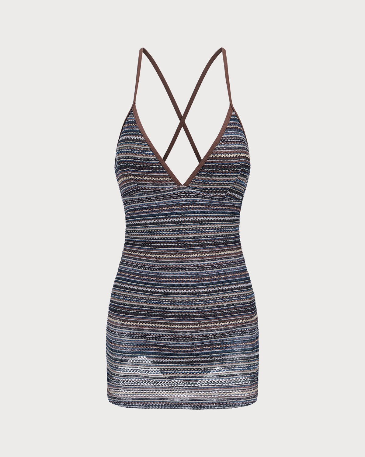 Backless Striped One-Piece Swimsuit