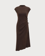 Reversible Coffee-Colored Bodycon Sweater Dress