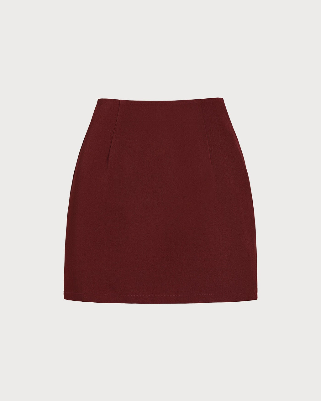 Wine Red Natural Waist A-Line Mini Skirt