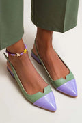 BALLETTSCHUHE MIT SPITZE UND ZWEIFARBIGEM DETAIL