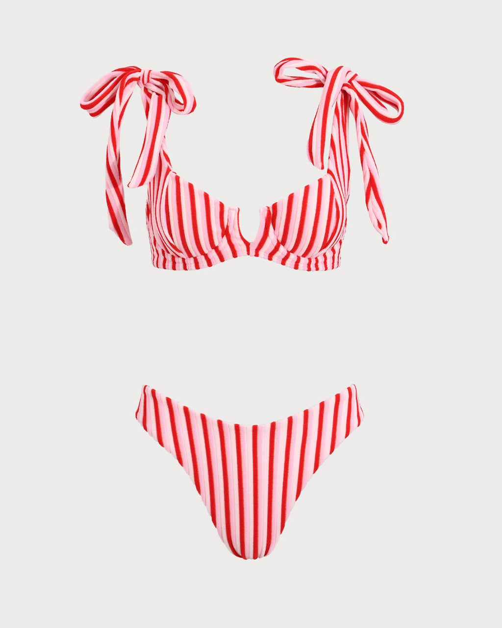 Striped Pink Bikini Set