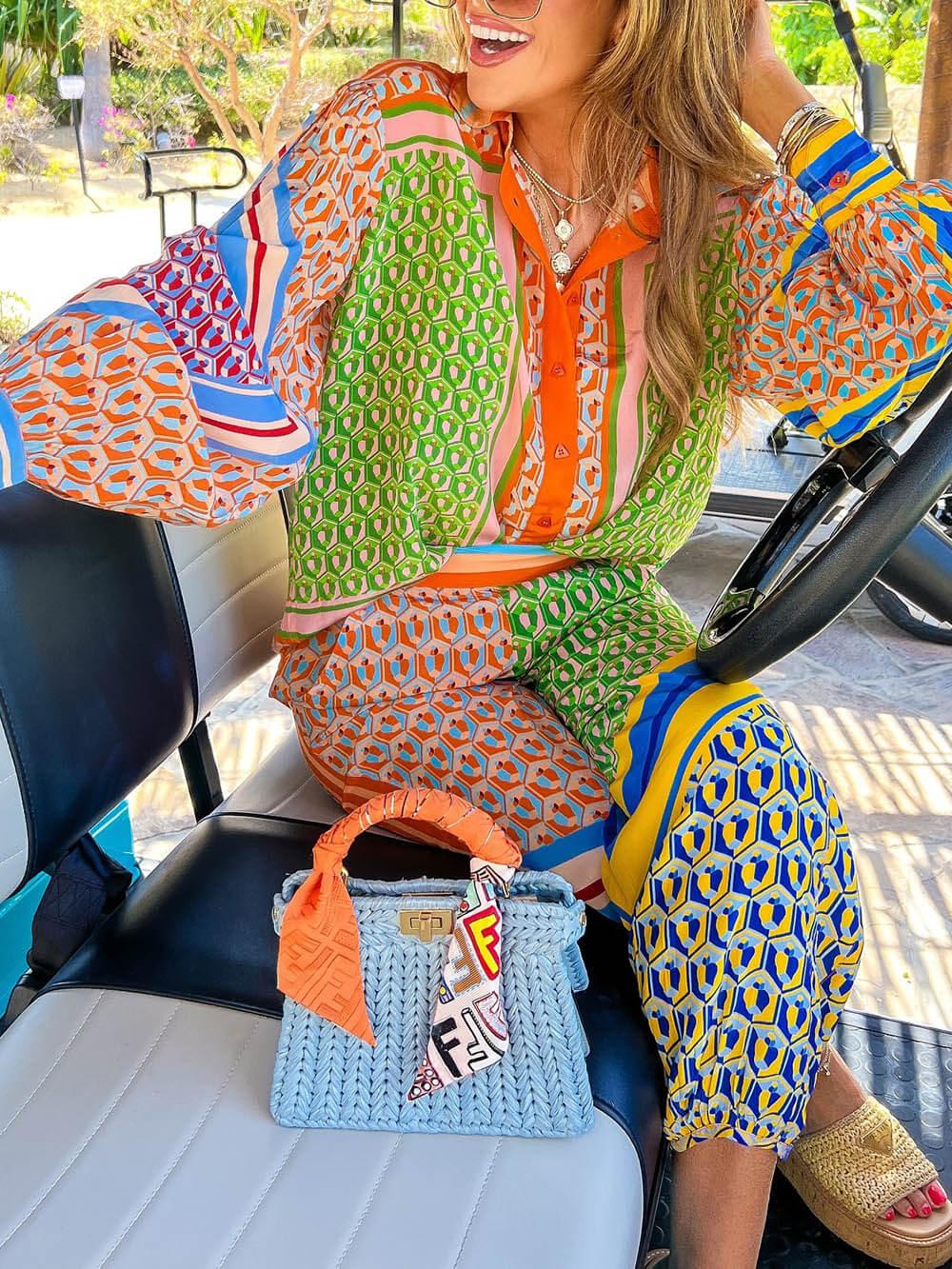 Josephine | Tropischer Look Bunt Einzigartiges Shirt