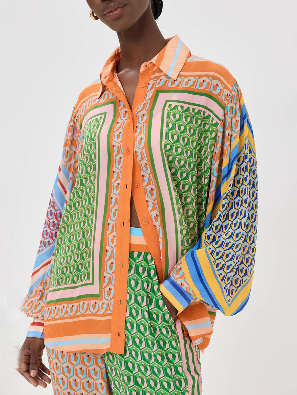 Josephine | Tropischer Look Bunt Einzigartiges Shirt