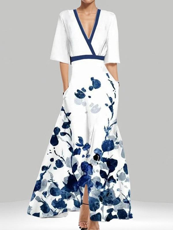 Lea | Seaside Glam Elegantes Mid Sleeve Maxi Kleid Ensemble