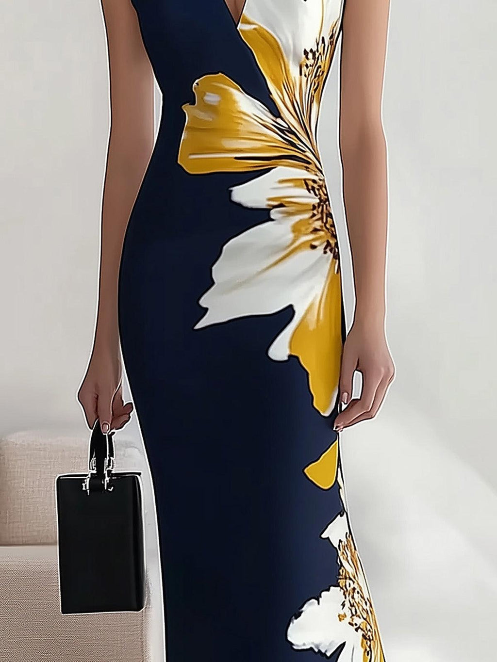 Lily | Strand Glam Elegantes Arbeitsplatz Festival Midikleid