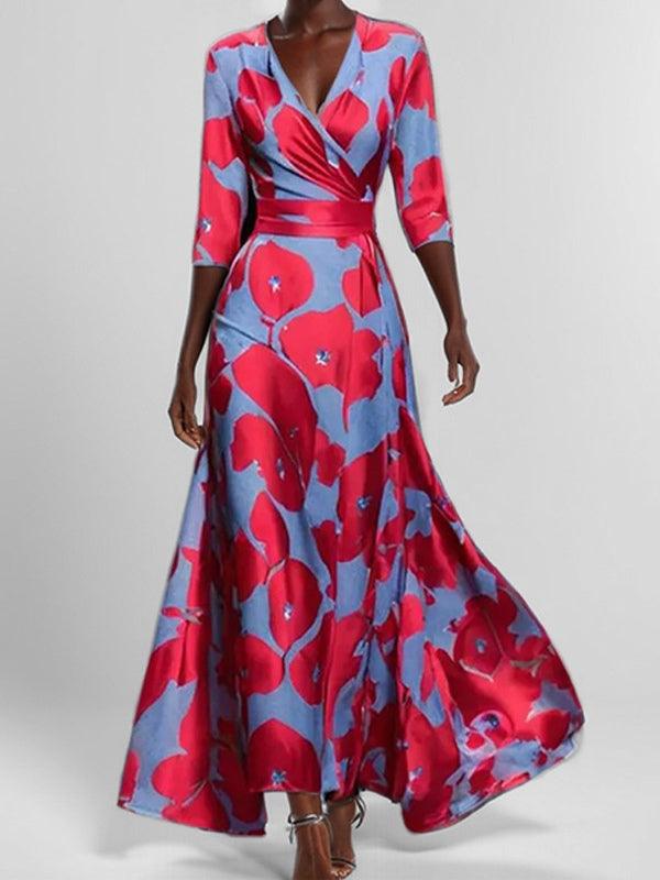 Lea | Seaside Glam Elegantes Mid Sleeve Maxi Kleid Ensemble