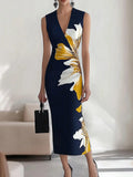 Lily | Strand Glam Elegantes Arbeitsplatz Festival Midikleid