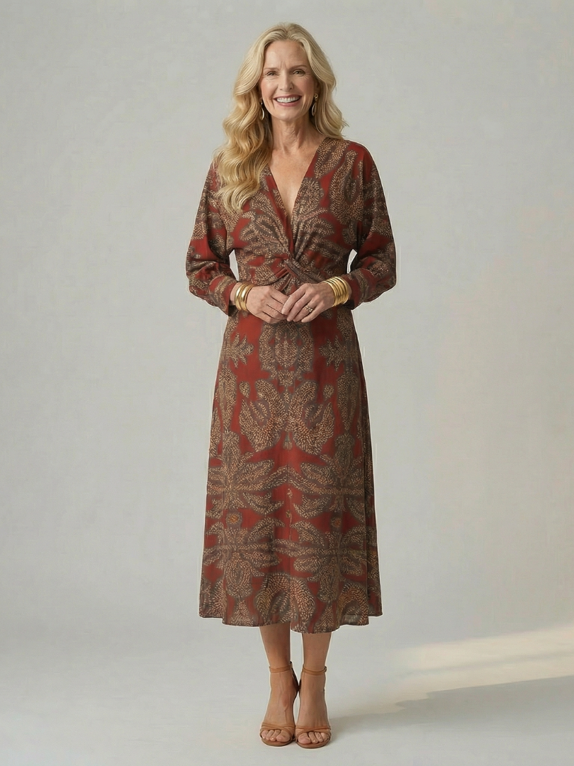 Lune | Natürliches Wickel-Midikleid