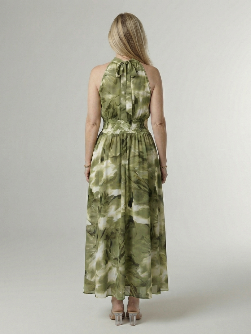 Sylin | Gathered Halter Midi Kleid