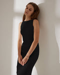 Black Ripple Textured Cami Dress