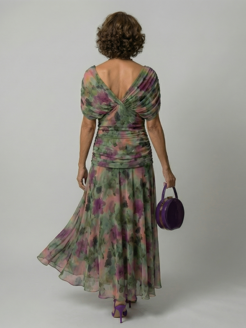 Calen | Off Shoulder Flow Midi Kleid