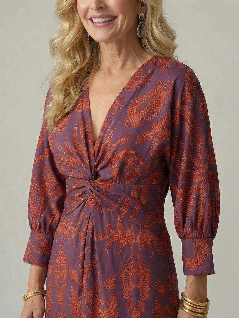 Lune | Natürliches Wickel-Midikleid