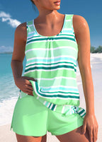 Rosa | Entspanntes gestreiftes Tankini-Set