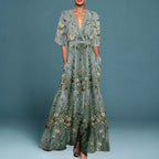 Rubby | Kleid mit Gürtel und V-Ausschnitt