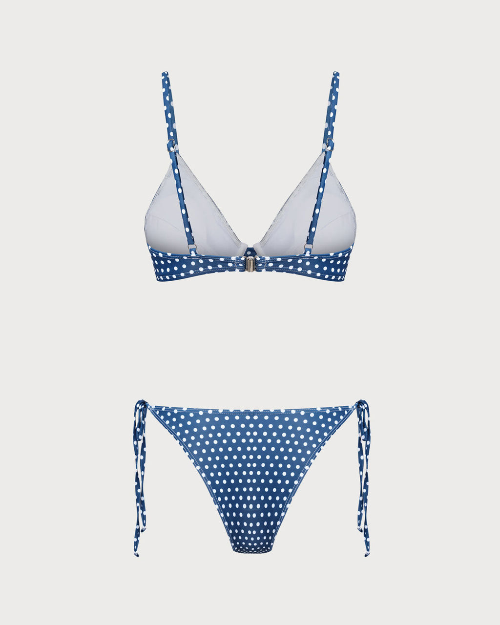Blue Polka Dot Underwire Bikini Ensemble