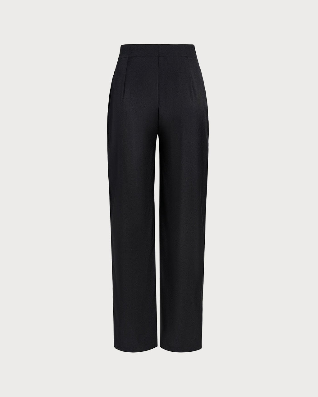 Straight-Leg Black Natural High-Waist Trousers