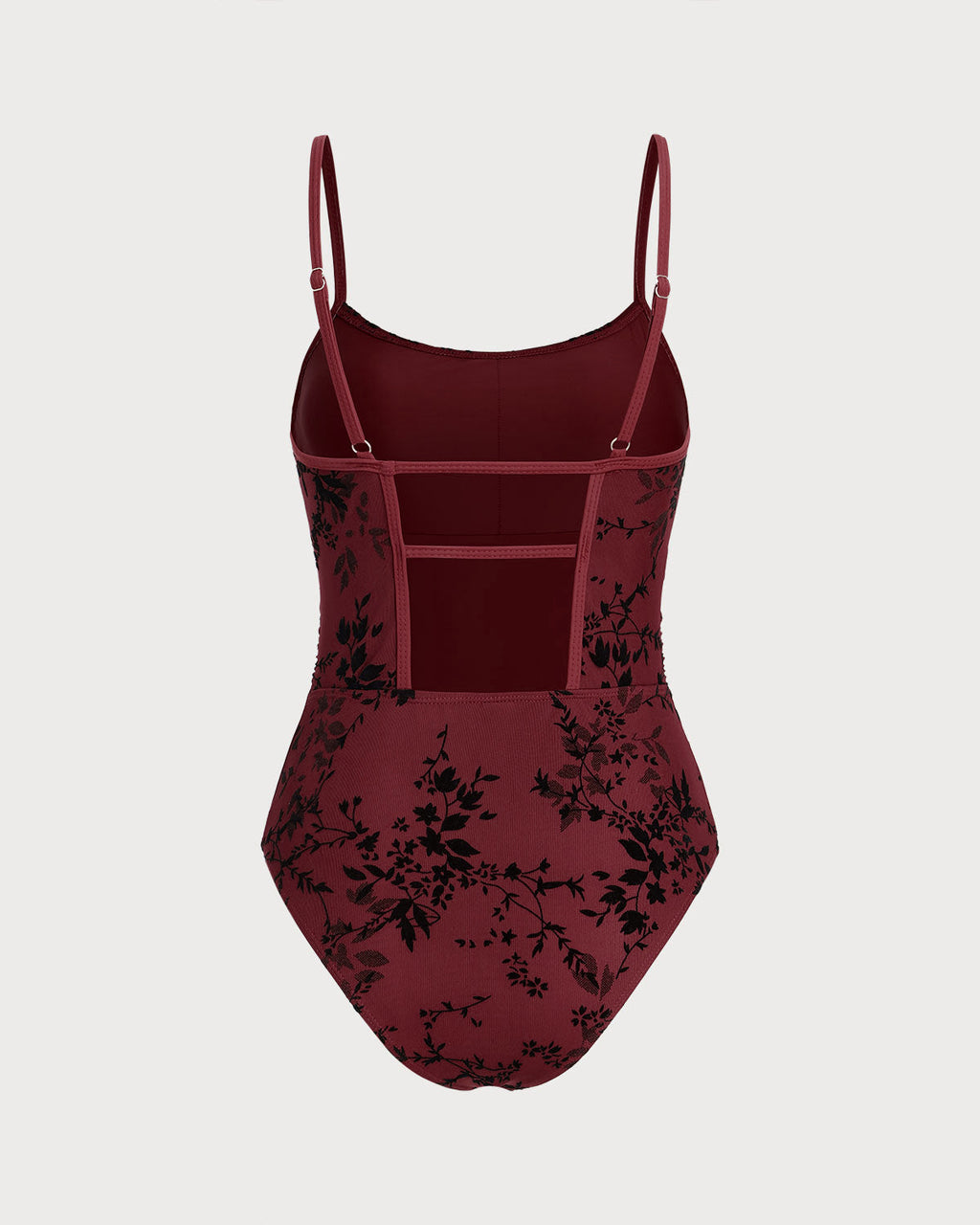 Crimson Floral One-Piece Swimsuit