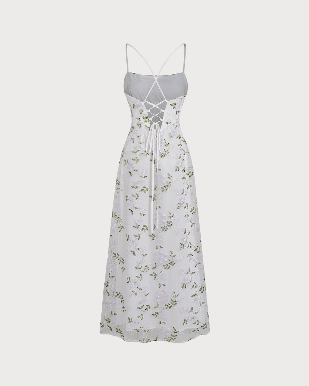 White Floral Maxi Dress with Slip Design