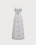 White Floral Maxi Dress with Slip Design