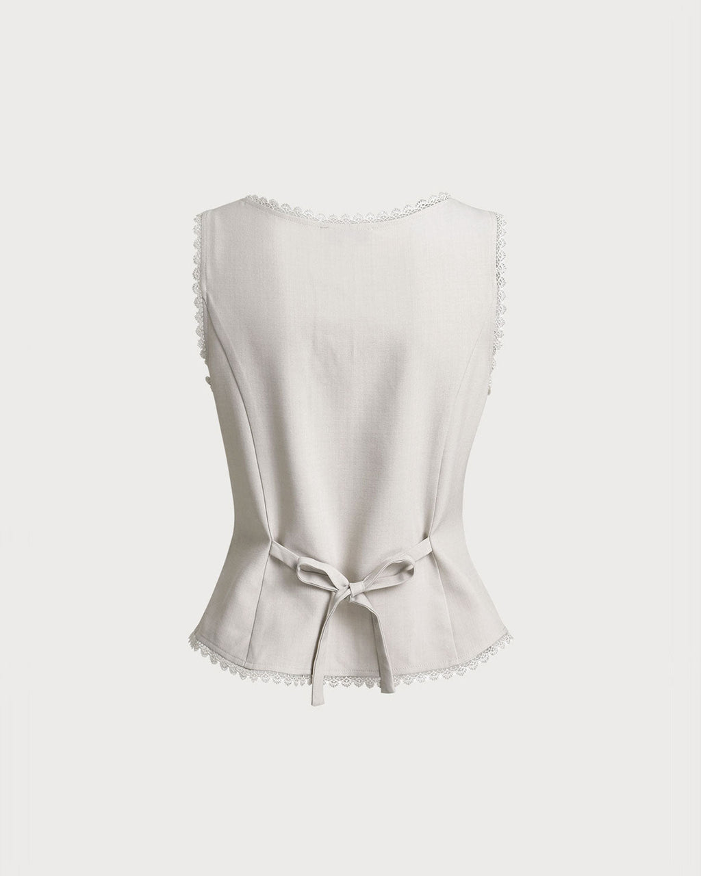 Apricot Button-Up Boat Neck Vest
