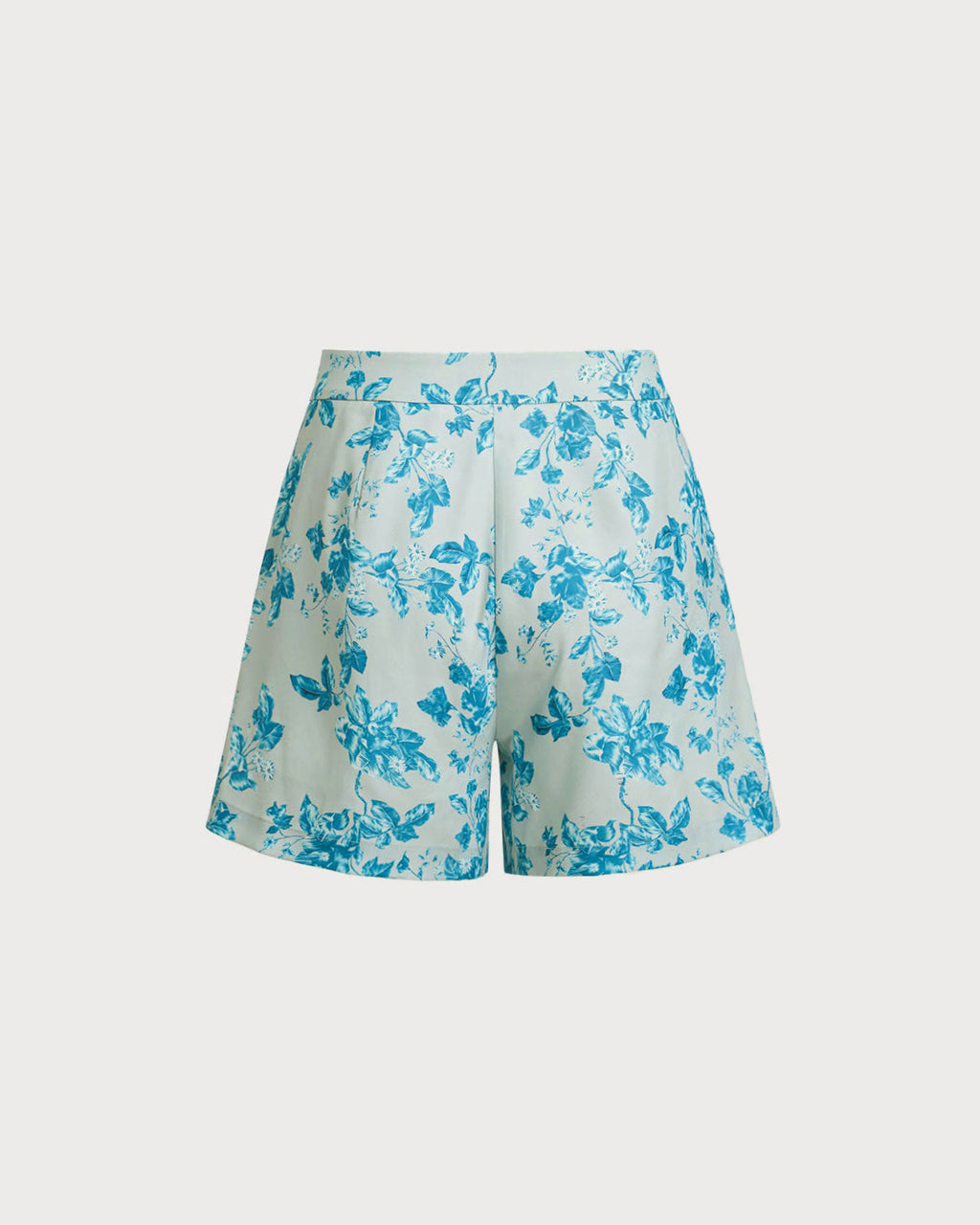Floral Print Blue Pocket Shorts