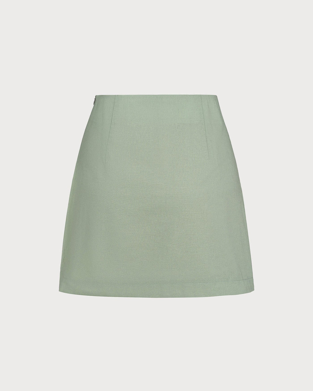 Solid Green A-Line Mini Skirt