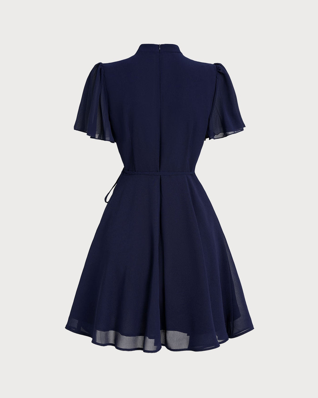 Mini Dress with Blue Butterfly Sleeves