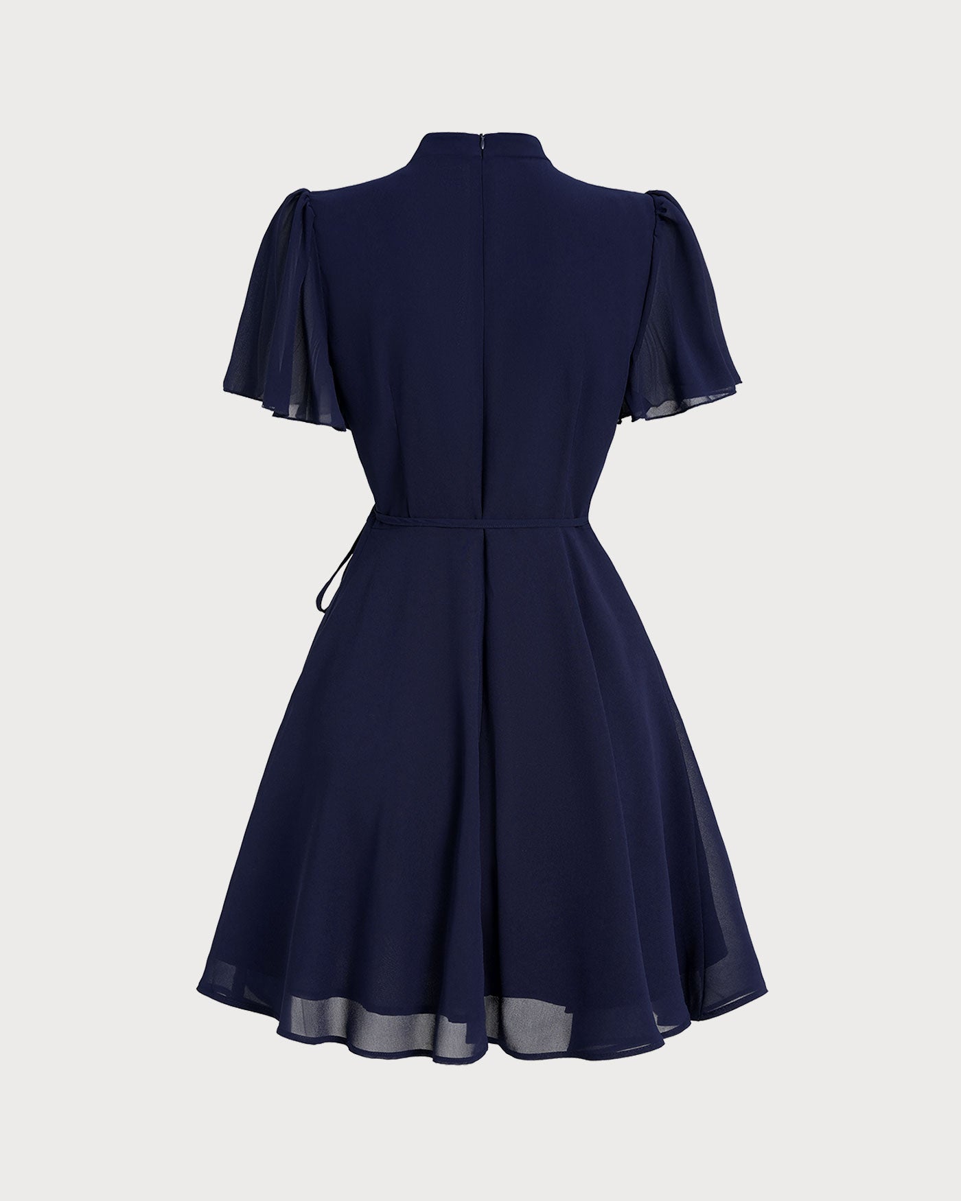 Mini Dress with Blue Butterfly Sleeves