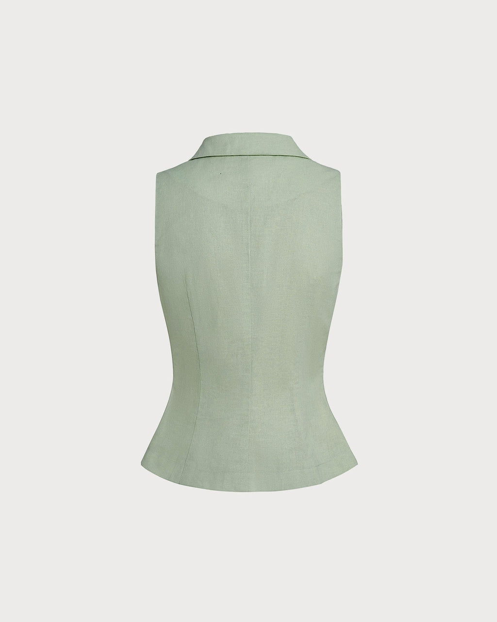 Single Breasted Green Collar Vest