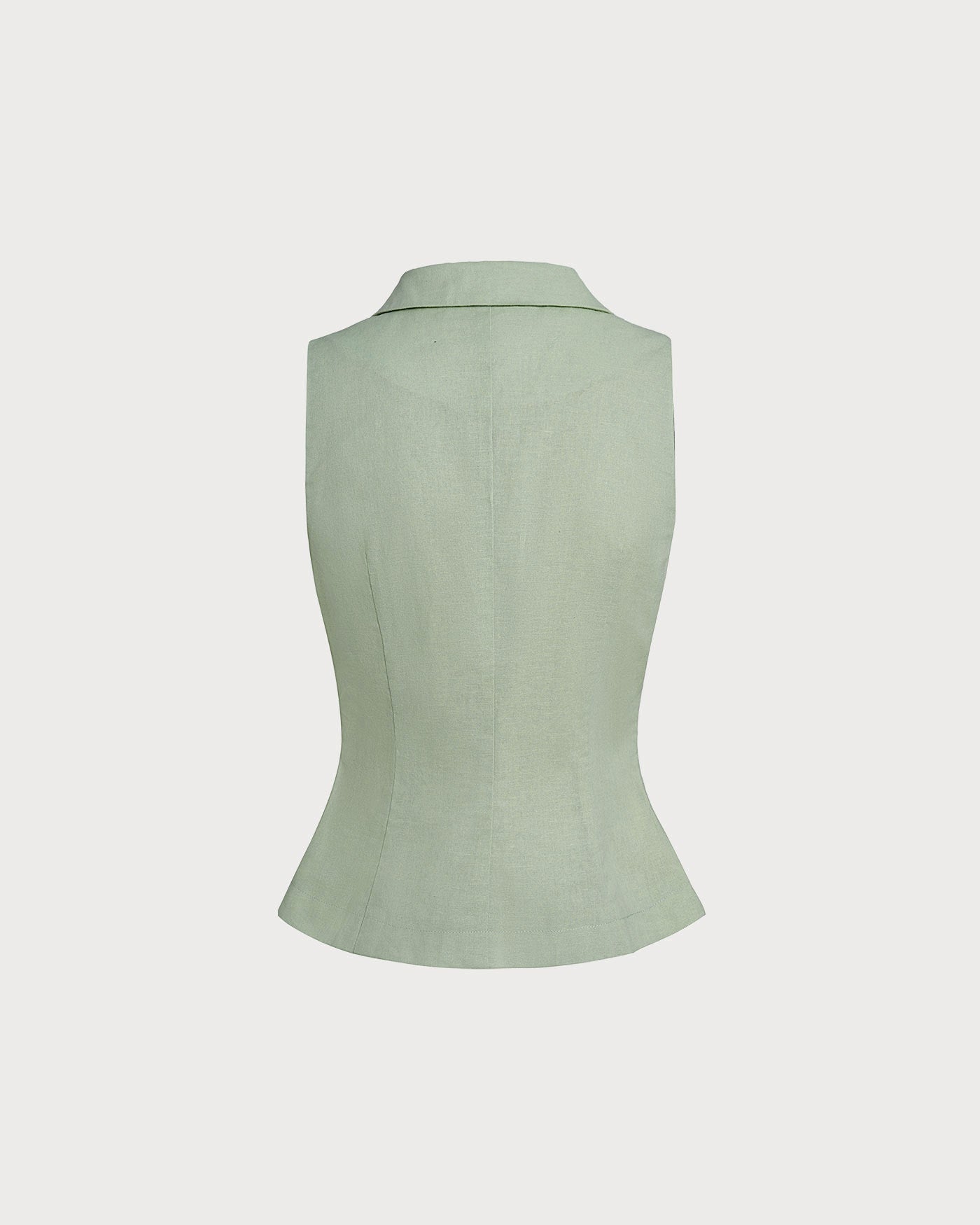 Single Breasted Green Collar Vest