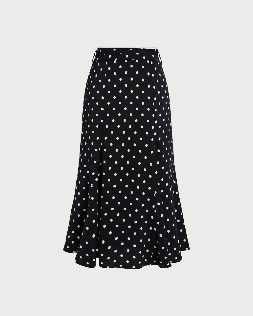 Polka Dot Mermaid Midi Skirt in Black