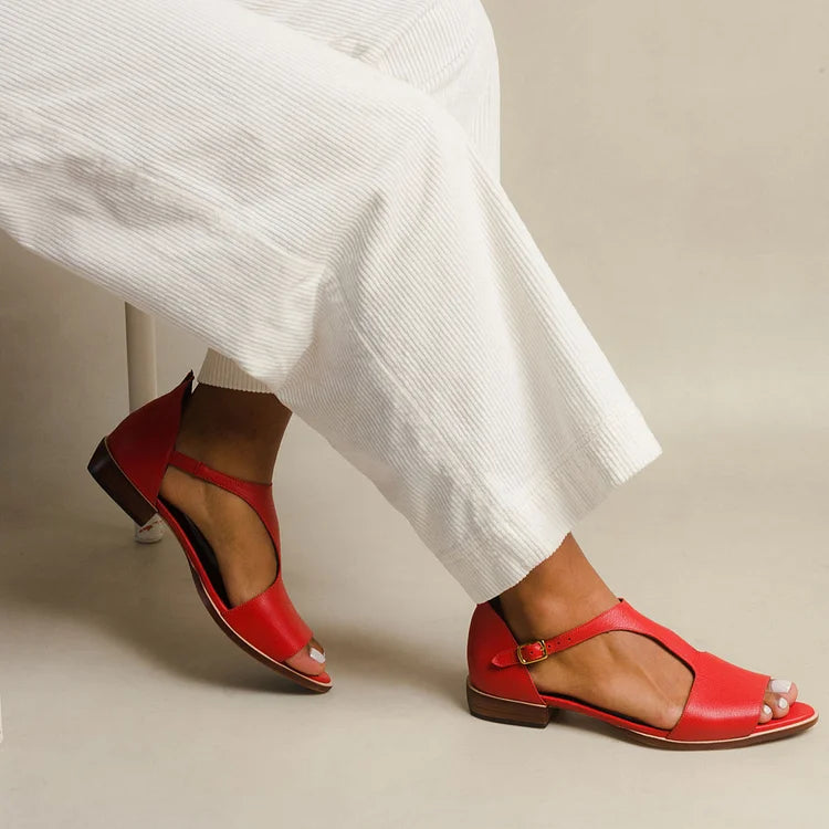 OFFENE BASSO-SANDALEN MIT RIEGEL