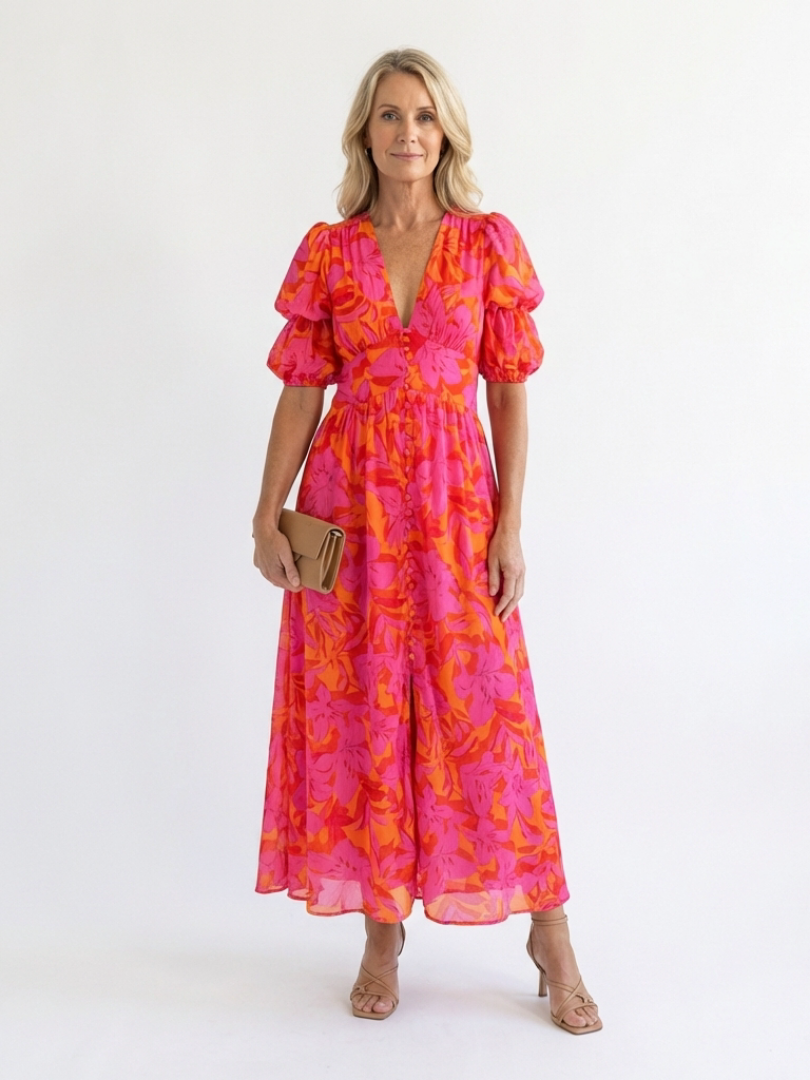 Willow | Puff Sleeve Floral Midi