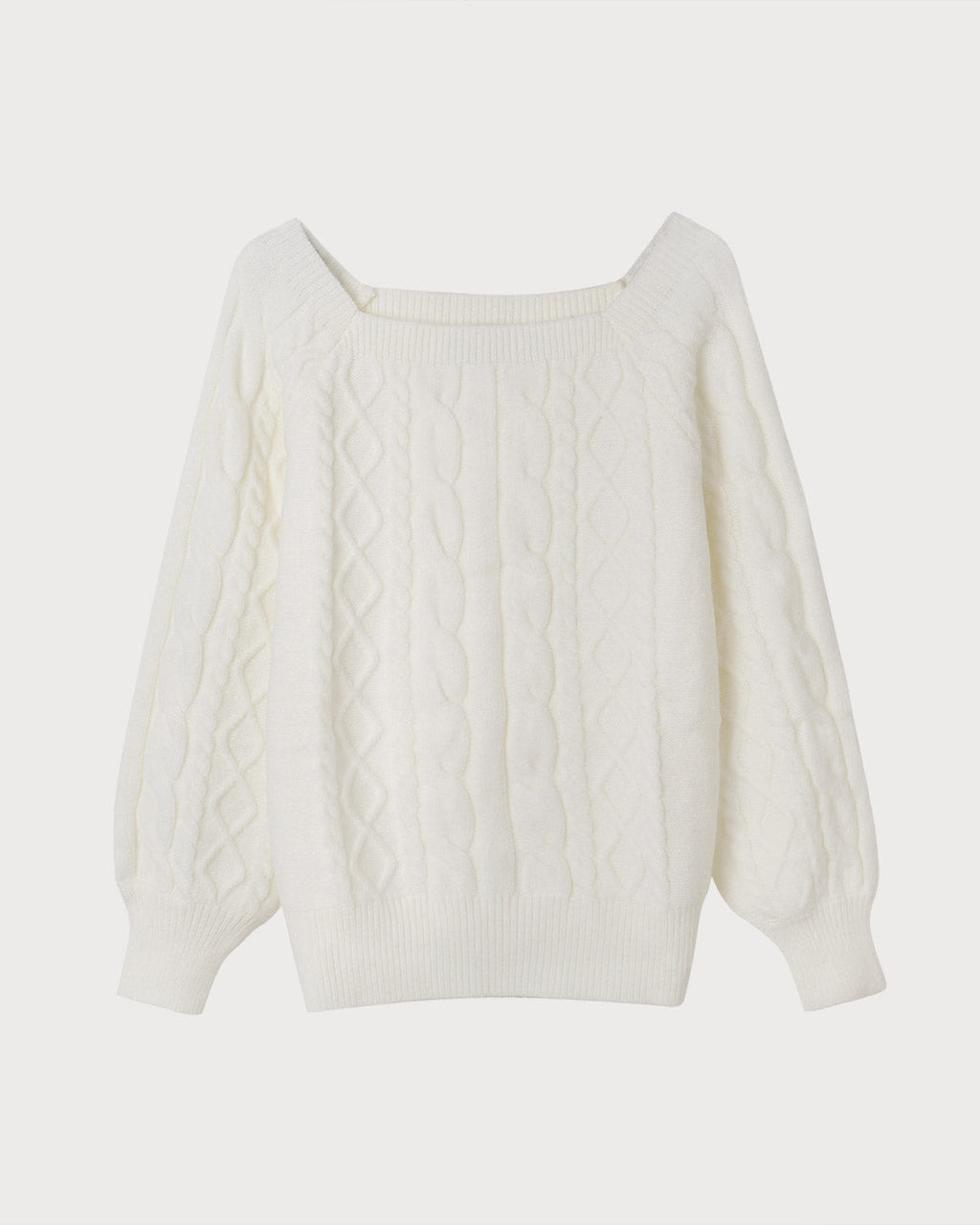 Romantic Cable Knit Crewneck Sweater