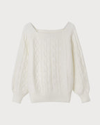 Romantic Cable Knit Crewneck Sweater